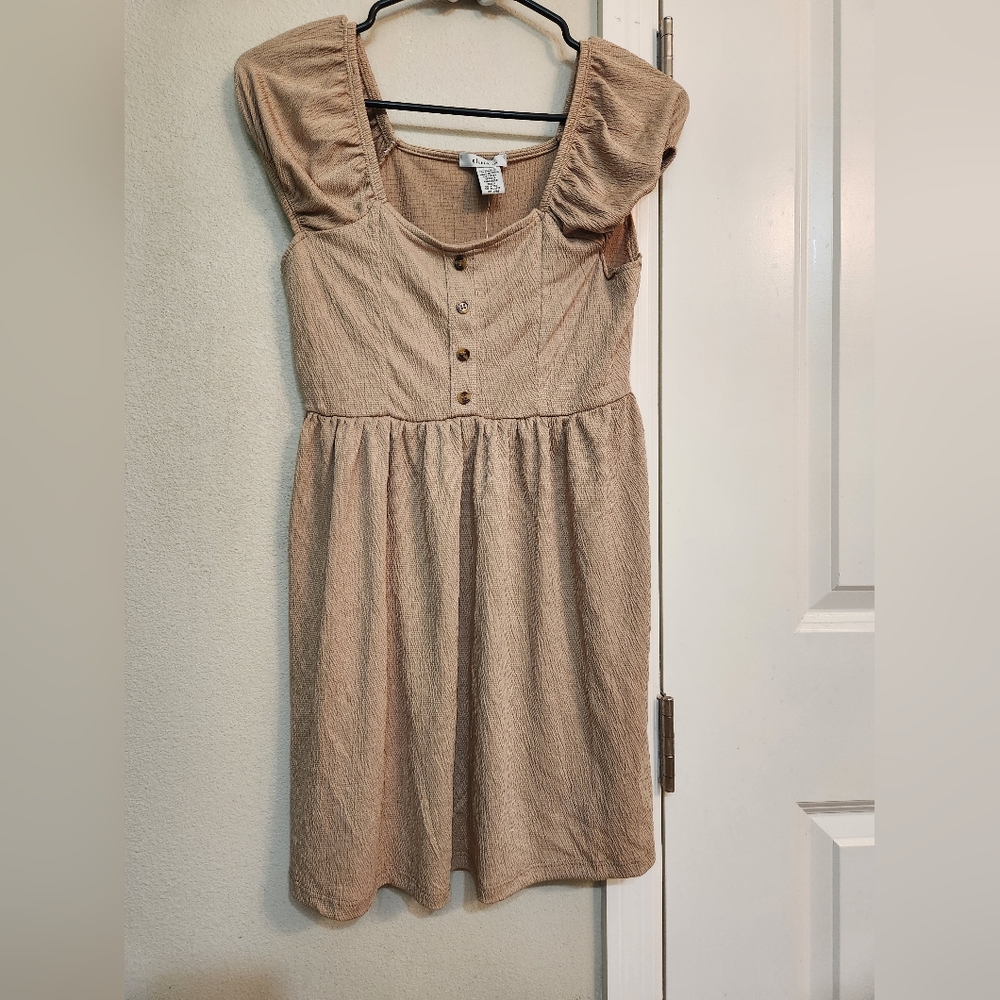 Girls Olivia Kay size 10 12 dress beige wooden style buttons so cute 😍